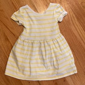 Cute summery yellow and white striped play dress